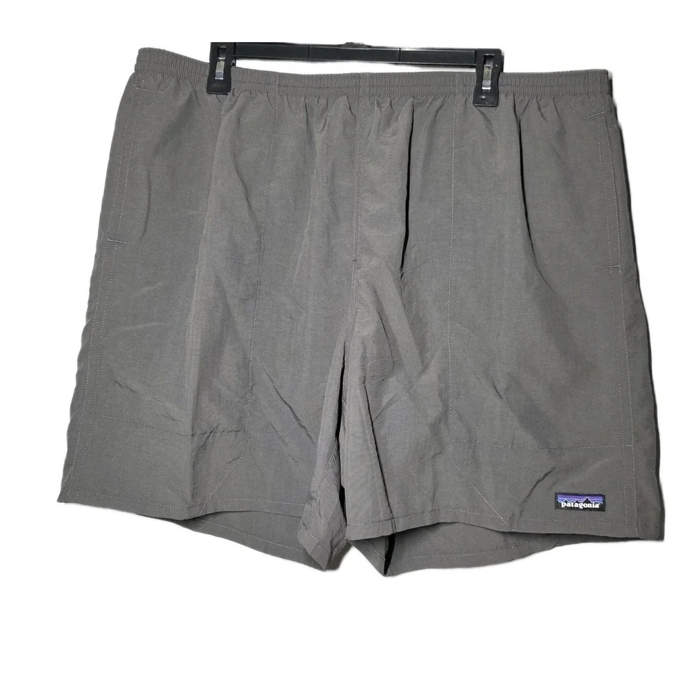 Patagonia‎ Swim Trunks Mens XXL Gray Pull On Elastic Waist Lined Board Short